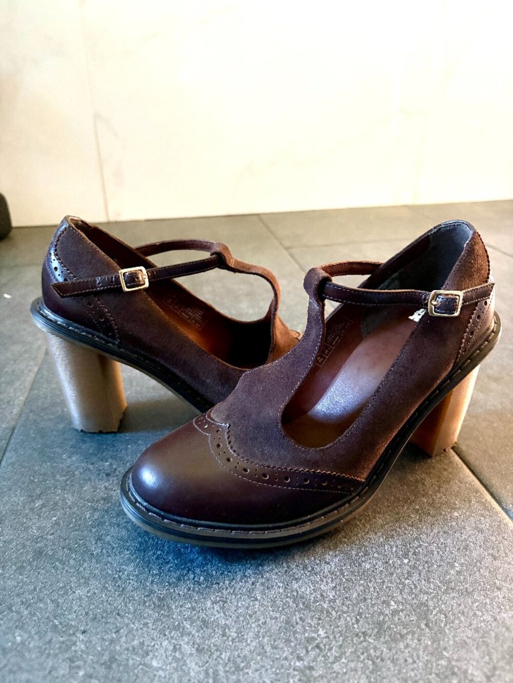 Dr. Martens Karishma Brogue T-Bar Heels Brown – Women’s US 7 / EU 38